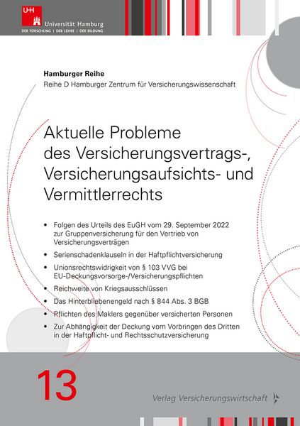 Produktbild: Aktuelle Probleme des Versicherungsvertrags-, Versicherungsaufsichts- und Vermittlerrechts