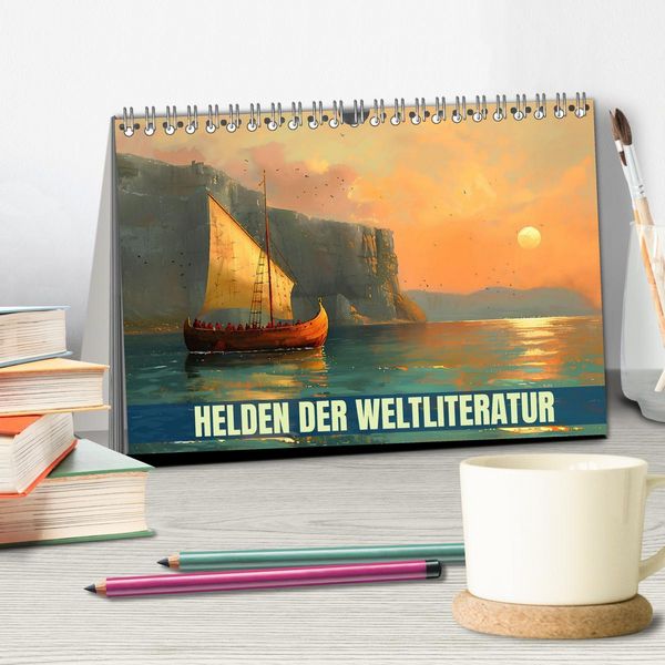 Produktbild: Helden der Weltliteratur (Tischkalender 2026 DIN A5 quer), CALVENDO Monatskalender