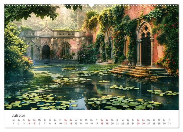Produktbild: Verwunschene G&auml;rten - Eine Zeitreise (Wandkalender 2026 DIN A2 quer), CALVENDO Monatskalender