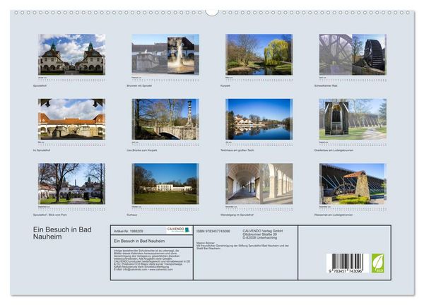 Produktbild: Ein Besuch in Bad Nauheim (hochwertiger Premium Wandkalender 2026 DIN A2 quer), Kunstdruck in Hochglanz