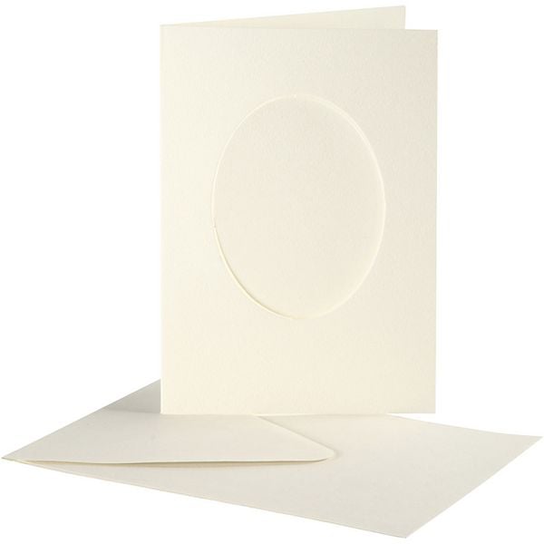 Creativ Company Passepartout-Karten mit Kuvert, oval, Kartengröße 10 ...