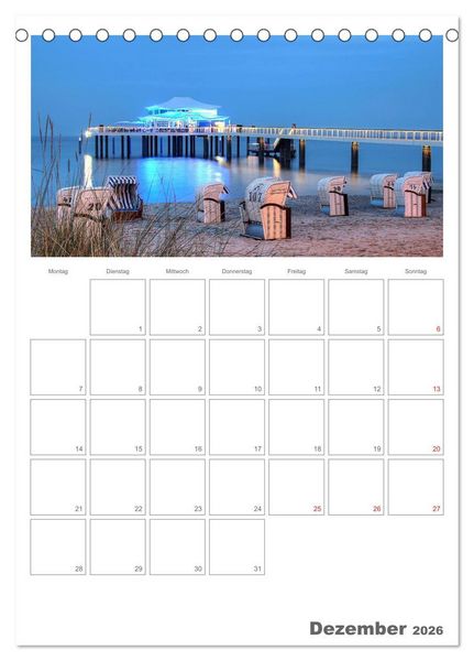 Produktbild: Timmendorfer Strand (Tischkalender 2026 DIN A5 hoch), CALVENDO Monatskalender