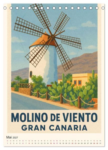 Produktbild: City Poster Gran Canaria (Tischkalender 2027 DIN A5 hoch), CALVENDO Monatskalender
