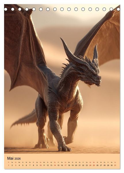Produktbild: Drachen Kalender - ein Jahr mit mystischen Fabelwesen (Tischkalender 2026 DIN A5 hoch), CALVENDO Monatskalender