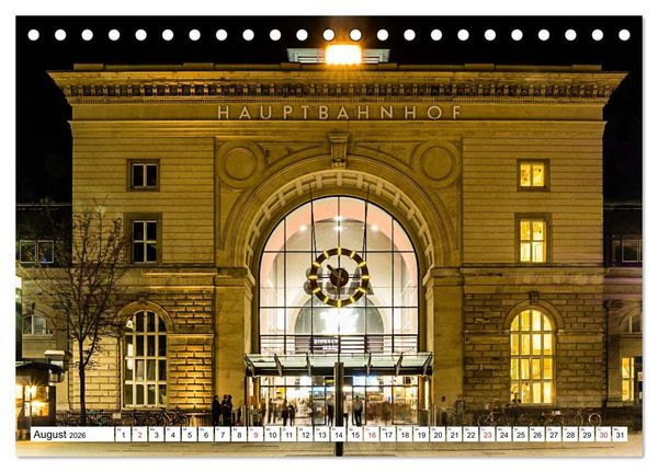 Produktbild: Mannheim bei Nacht - Impressionen aus der Quadratestadt (Tischkalender 2026 DIN A5 quer), CALVENDO Monatskalender