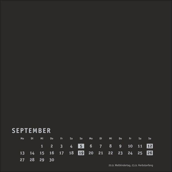 Produktbild: Premium-Bastelkalender schwarz klein 2027