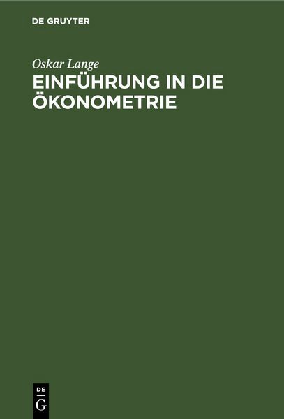 Produktbild: Einf&uuml;hrung in die &Ouml;konometrie