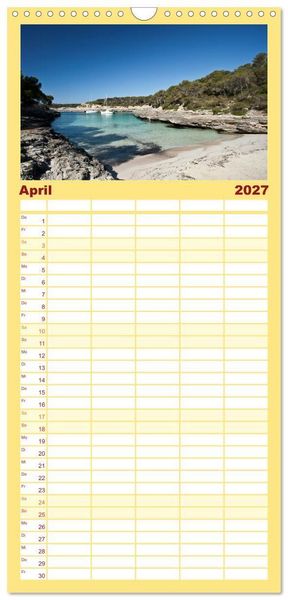 Produktbild: Familienplaner 2027 - Mallorca - Momente einer Reise mit 5 Spalten (Wandkalender, 21 x 45 cm) CALVENDO