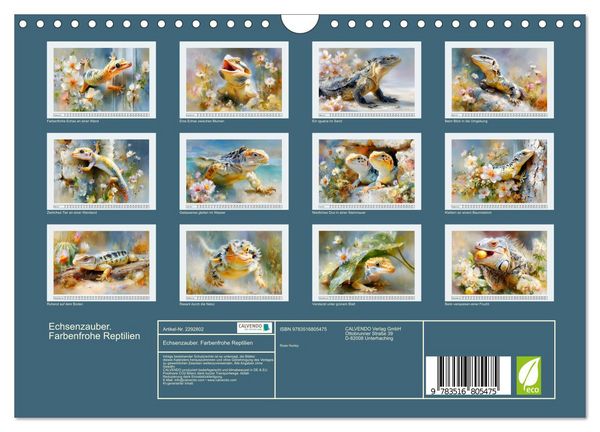 Produktbild: Echsenzauber. Farbenfrohe Reptilien (Wandkalender 2027 DIN A4 quer), CALVENDO Monatskalender