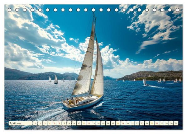 Produktbild: Segeln - sch&ouml;ne Momente (Tischkalender 2026 DIN A5 quer), CALVENDO Monatskalender