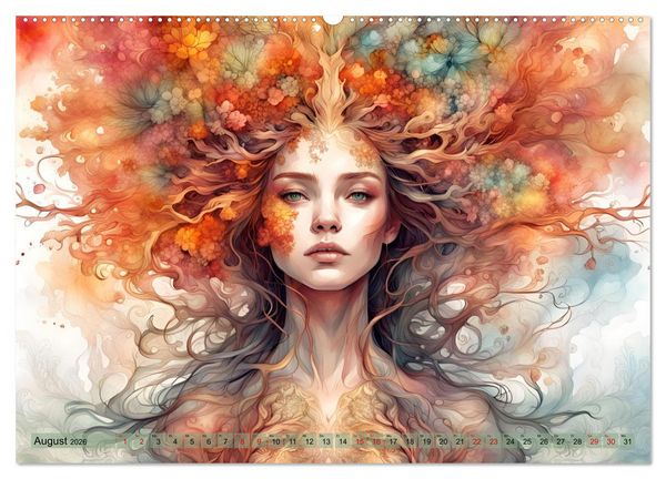 Produktbild: Baum-Prinzessinnen (hochwertiger Premium Wandkalender 2026 DIN A2 quer), Kunstdruck in Hochglanz