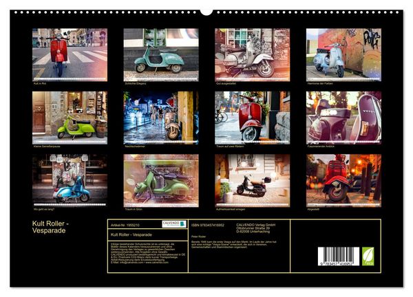 Produktbild: Kult Roller - Vesparade (hochwertiger Premium Wandkalender 2026 DIN A2 quer), Kunstdruck in Hochglanz
