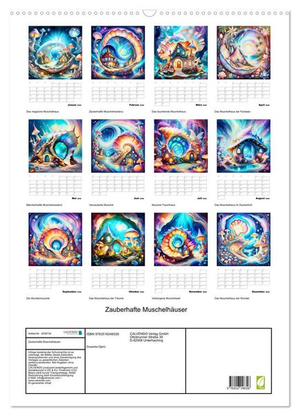 Produktbild: Zauberhafte Muschelh&auml;user (Wandkalender 2026 DIN A2 hoch), CALVENDO Monatskalender