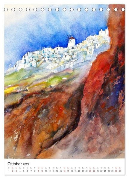 Produktbild: Aquarelle in Hochform (Tischkalender 2027 DIN A5 hoch), CALVENDO Monatskalender