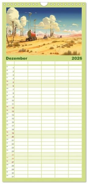 Produktbild: Familienplaner 2026 - Zauberhafte Anime Welt mit 5 Spalten (Wandkalender, 21 x 45 cm) CALVENDO
