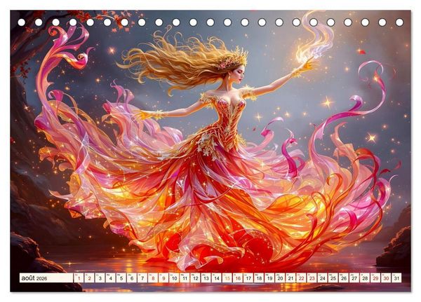 Produktbild: &Eacute;l&eacute;gance captivante (Calendrier de bureau 2026 DIN A5 vertical), CALVENDO calendrier mensuel