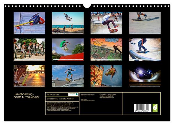 Produktbild: Skateboarding - nichts f&uuml;r Weicheier (Wandkalender 2026 DIN A3 quer), CALVENDO Monatskalender