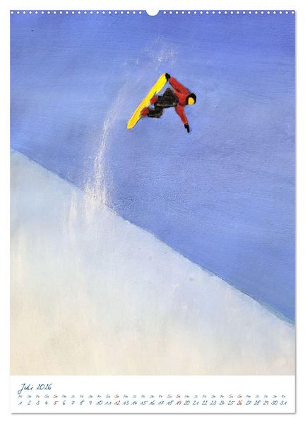 Produktbild: Powder Passion - Snowboardkunst im H&ouml;henrausch (hochwertiger Premium Wandkalender 2026 DIN A2 hoch), Kunstdruck in Hochglanz