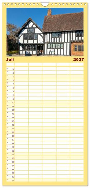 Produktbild: Familienplaner 2027 - Stratford upon Avon - Shakespeare-Stadt mit 5 Spalten (Wandkalender, 21 x 45 cm) CALVENDO