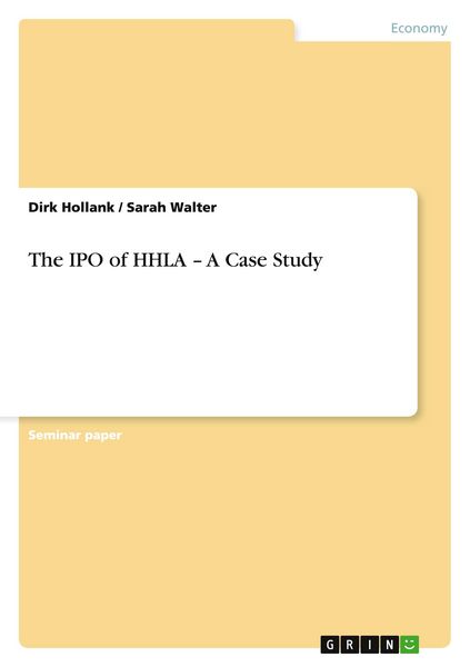 Produktbild: The IPO of HHLA - A Case Study