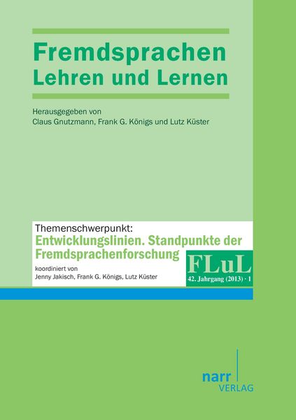Produktbild: Fremdsprachen Lehren und Lernen 2013 Heft 1