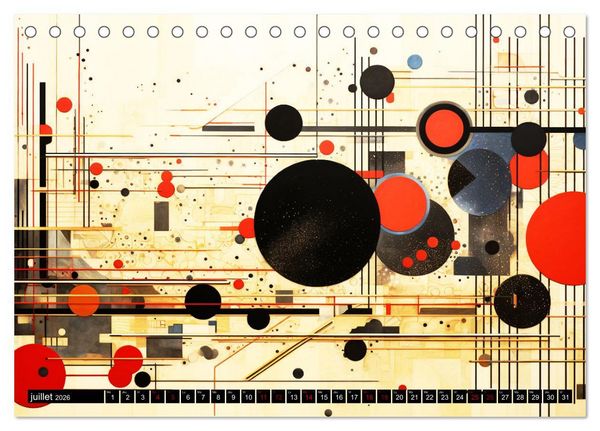 Produktbild: Vent sur l'art abstrait (Calendrier de bureau 2026 DIN A5 vertical), CALVENDO calendrier mensuel