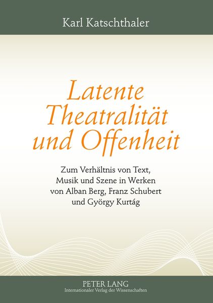 Produktbild: Latente Theatralitaet und Offenheit