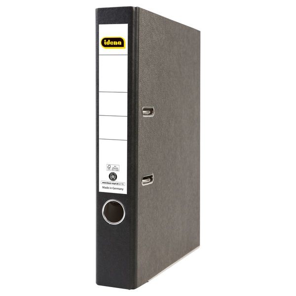 Idena Ordner aus Pappe Wolkenmarmor schwarz DIN A4 Rückenbreite 5cm