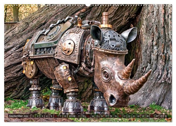 Produktbild: Die Roboter-Tierwelt (hochwertiger Premium Wandkalender 2026 DIN A2 quer), Kunstdruck in Hochglanz