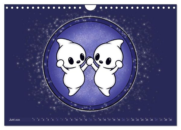 Produktbild: Geister Sternzeichen (Wandkalender 2026 DIN A4 quer), CALVENDO Monatskalender