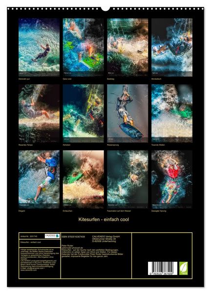 Produktbild: Kitesurfen - einfach cool (Wandkalender 2026 DIN A2 hoch), CALVENDO Monatskalender