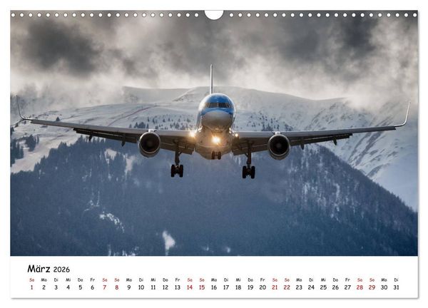 Produktbild: Flugzeuge in beeindruckender Kulisse (Wandkalender 2026 DIN A3 quer), CALVENDO Monatskalender