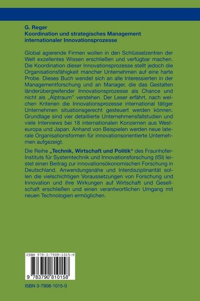 Produktbild: Koordination und strategisches Management internationaler Innovationsprozesse