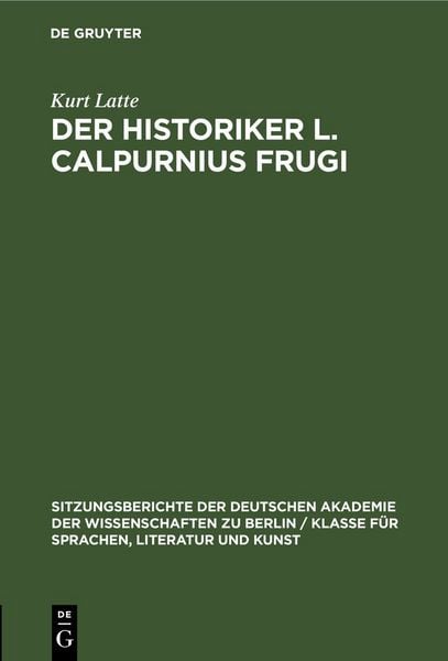 Produktbild: Der Historiker L. Calpurnius Frugi