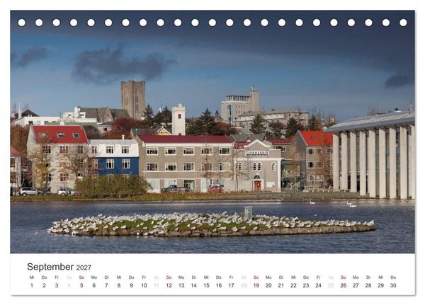 Produktbild: Reykjav&igrave;k 64&deg; 08' N (Tischkalender 2027 DIN A5 quer), CALVENDO Monatskalender