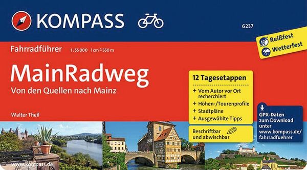 Produktbild: KOMPASS Fahrradf&uuml;hrer MainRadweg, Von den Quellen nach Mainz