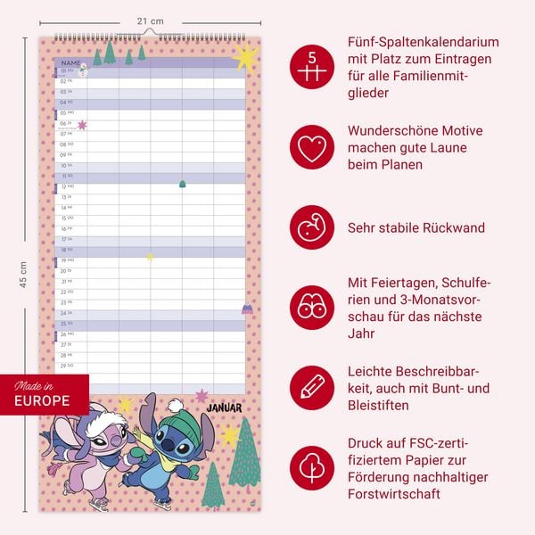 Produktbild: Stitch Familienplaner 2026