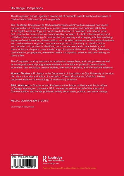 Produktbild: The Routledge Companion to Media Disinformation and Populism