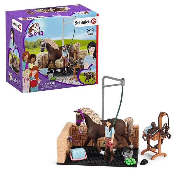 Schleich Horse Club 42438 - Waschplatz mit Emily & Luna, Spielset