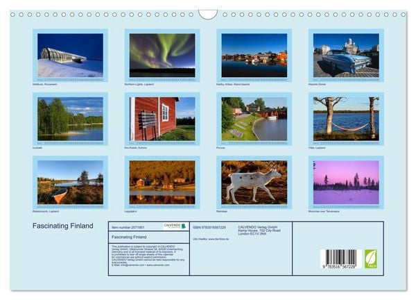 Produktbild: Fascinating Finland (Wall Calendar 2026 DIN A3 landscape), CALVENDO 12 Month Wall Calendar