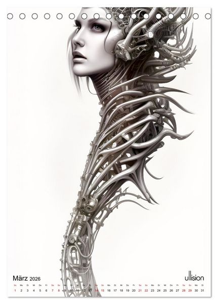 Produktbild: Biomechanic Portrait - Sch&ouml;nheit zwischen Mensch und Maschine (Tischkalender 2026 DIN A5 hoch), CALVENDO Monatskalender