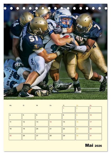 Produktbild: American Football, Team-Arbeit (Tischkalender 2026 DIN A5 hoch), CALVENDO Monatskalender