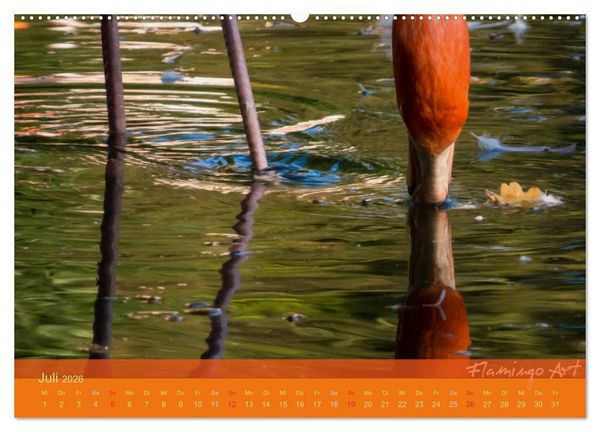 Produktbild: Flamingo Art 2026 (Wandkalender 2026 DIN A2 quer), CALVENDO Monatskalender