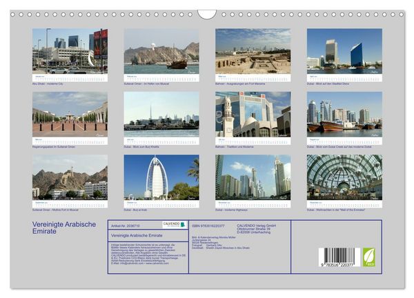 Produktbild: Vereinigte Arabische Emirate (Wandkalender 2026 DIN A3 quer), CALVENDO Monatskalender