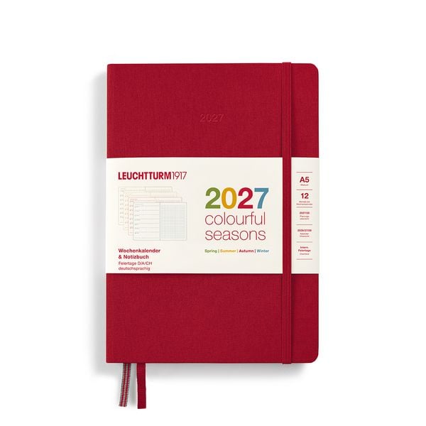 Produktbild: Wochenkalender & Notizbuch Dotted Medium (A5) 2027, Colourful Seasons, Autumn, Deutsch
