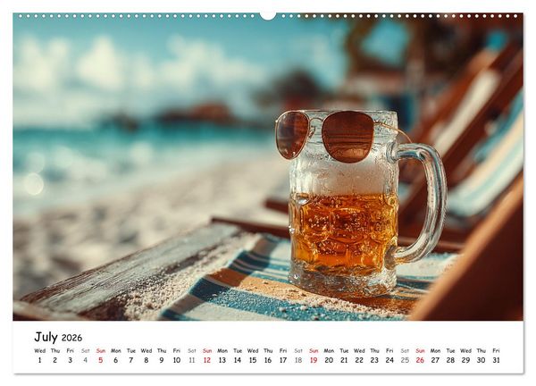 Produktbild: A Year of Beer - Bavarian Brews and Scenic Views (High Quality Premium Wall Calendar 2026 DIN A2 landscape),CALVENDO 12 Month Wall Calendar
