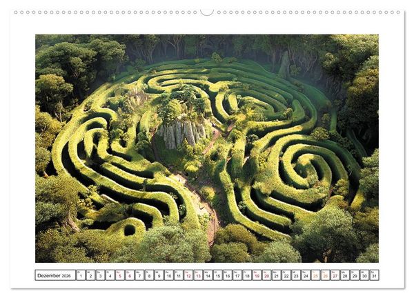 Produktbild: Im Bann der Labyrinthe - Die Kunst sich zu verlieren (hochwertiger Premium Wandkalender 2026 DIN A2 quer), Kunstdruck in Hochglanz
