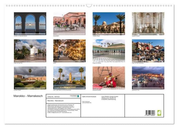 Produktbild: Marokko - Marrakesch (Wandkalender 2026 DIN A2 quer), CALVENDO Monatskalender