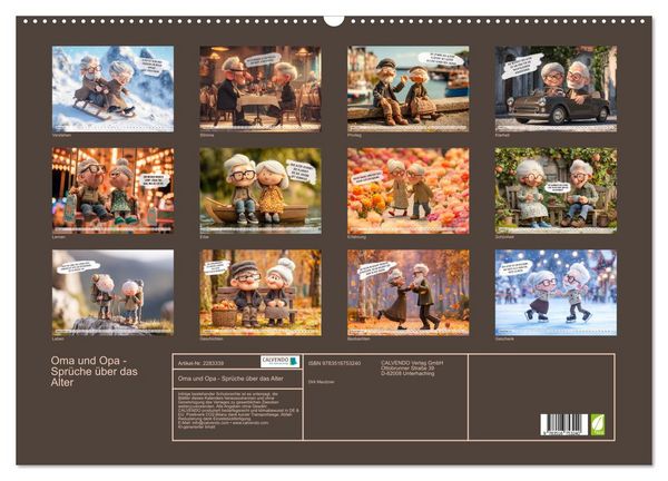 Produktbild: Oma und Opa - Spr&uuml;che &uuml;ber das Alter (Wandkalender 2027 DIN A2 quer), CALVENDO Monatskalender