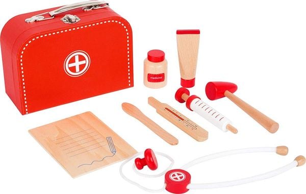 Produktbild: small foot 11183 - Spielset Arztkoffer aus Holz, inkl. Spritze, Stethoskop, Thermometer uvm.